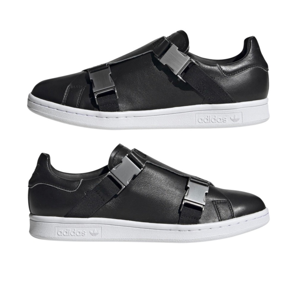Adidas Stan Smith Buckle Lifestyle Leather Sneakers Black Women’s US Size 6.5
